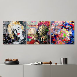 Wallity UV-857 Cuadro Decorativo de Vidrio Templado Multicolor 50 x 50 cm